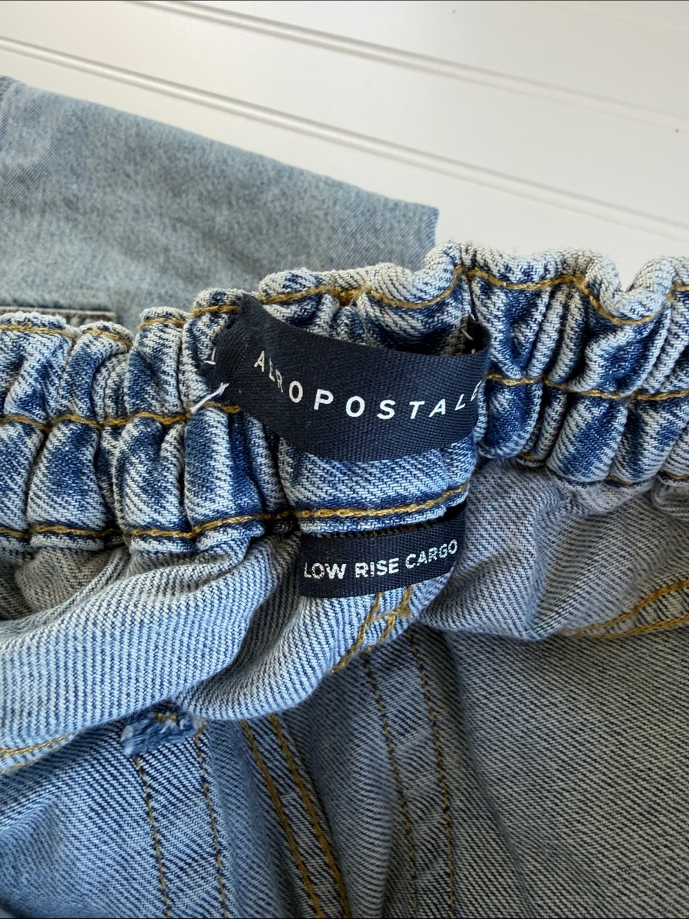 Aeropostale Light Blue Denim Cargo Pants - Men's S Baggy Cargo Y2K Retro Style - Picture 6 of 12